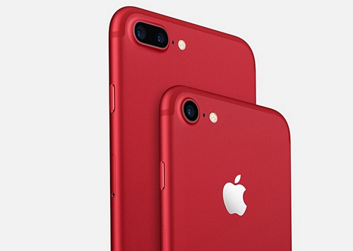 21日晚，蘋果公司發布紅色版iPhone 7和iPhone 7 plus。圖片來源：蘋果官網